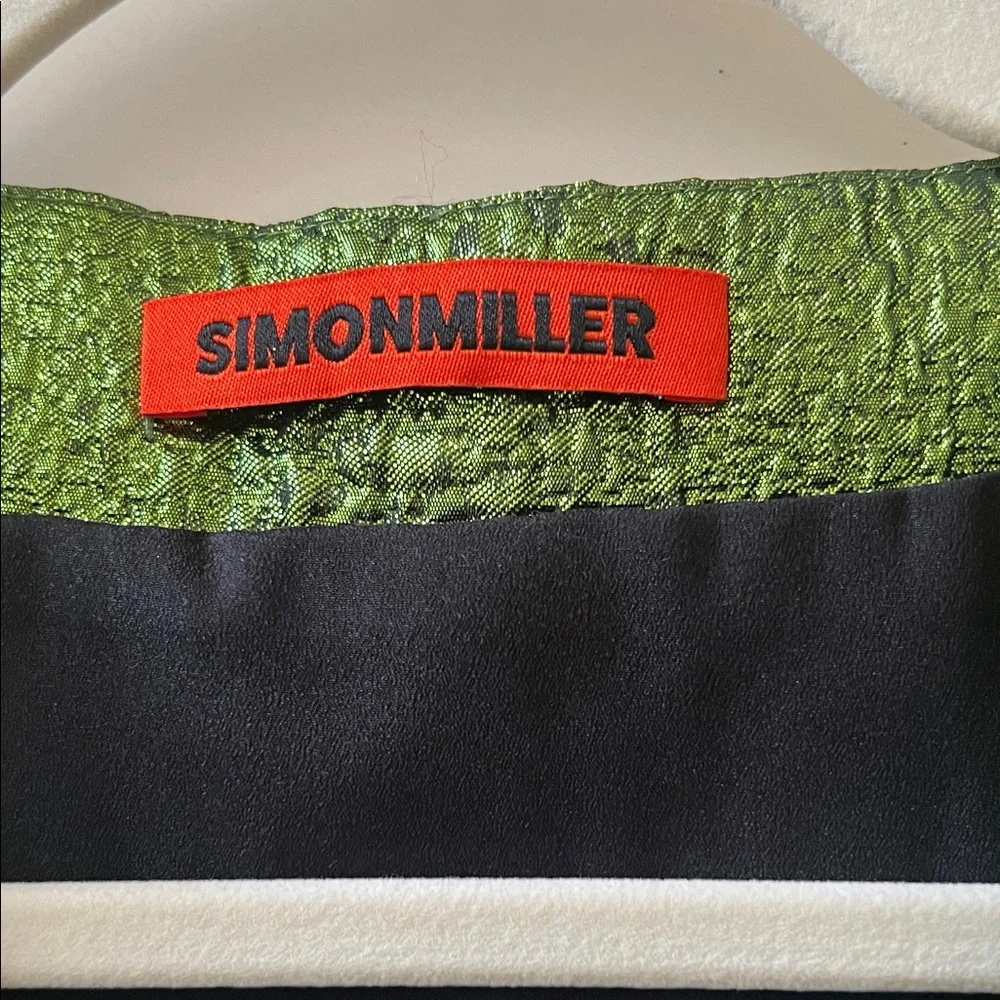 Simon Miller Fountain Metallic Green Colorblock Mini Dress XS - Picture 2 of 5